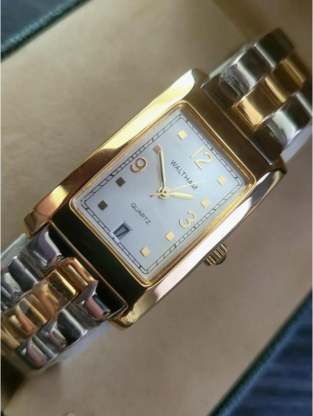 Brand New Vintage Waltham 2 Tone White‎ Enamel Men's Watch
